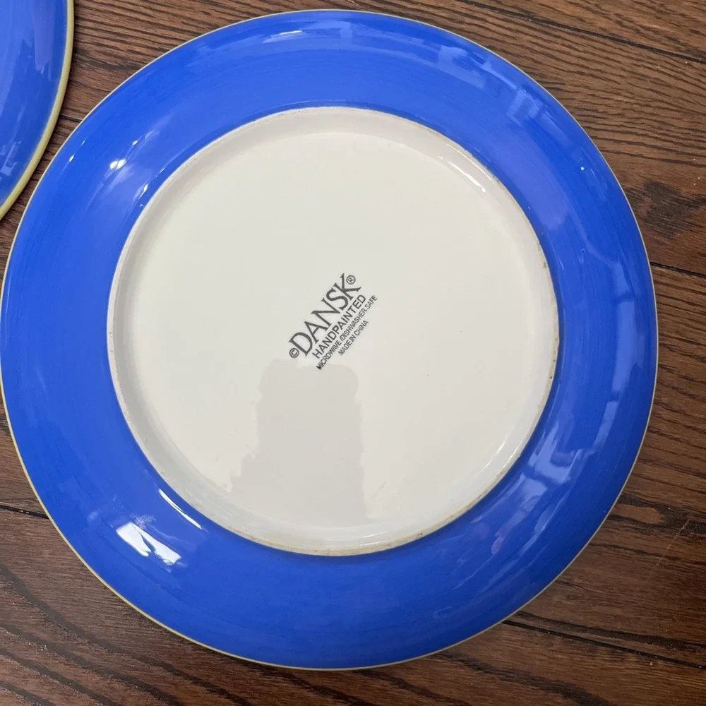 Dinner Plate Dansk China Caribe Bahama Blue Orange 10 5/8